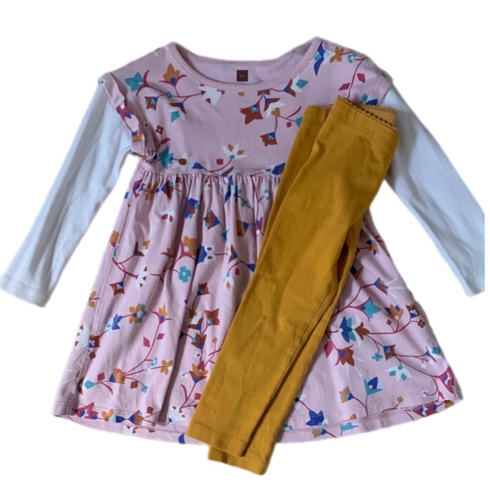 Tea Collection dress with Mustard Leggings